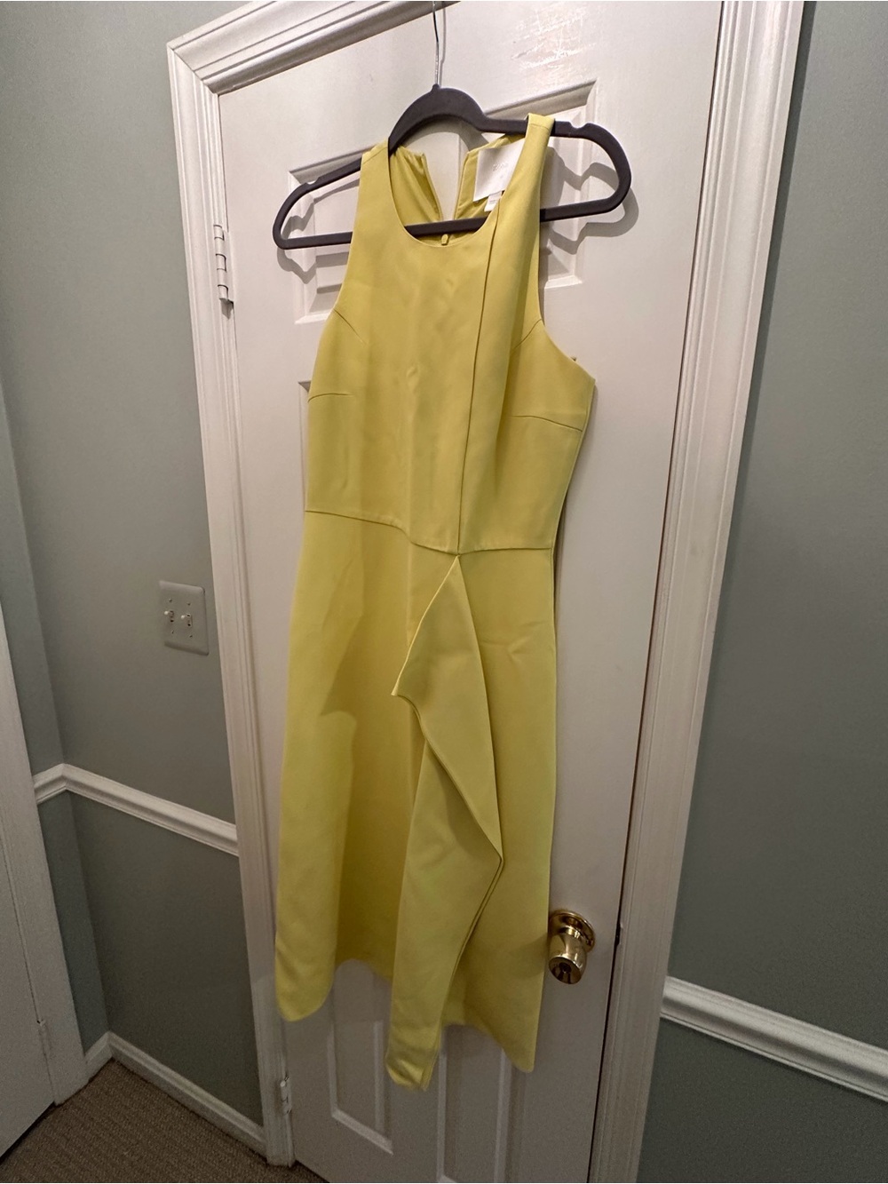 Hugo Boss chartruese Ruffle-Detail Dress